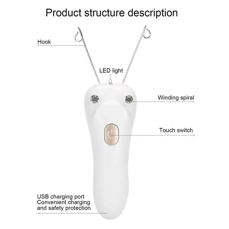 Electric Cotton Thread Epilator - USB Rechargeable Facial & Body Hair Removal Device