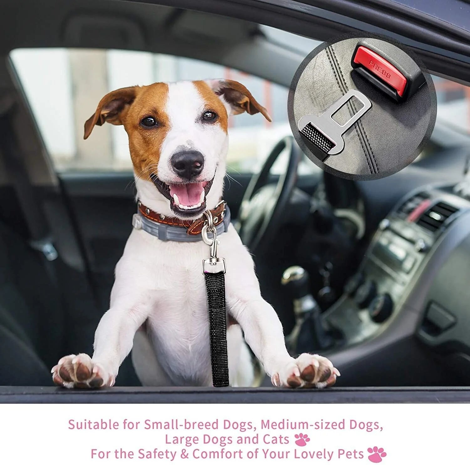 “Paw-some 2-Pack Pet Seatbelts: Because Your Furry Friend Deserves a Safety Belt Too!”