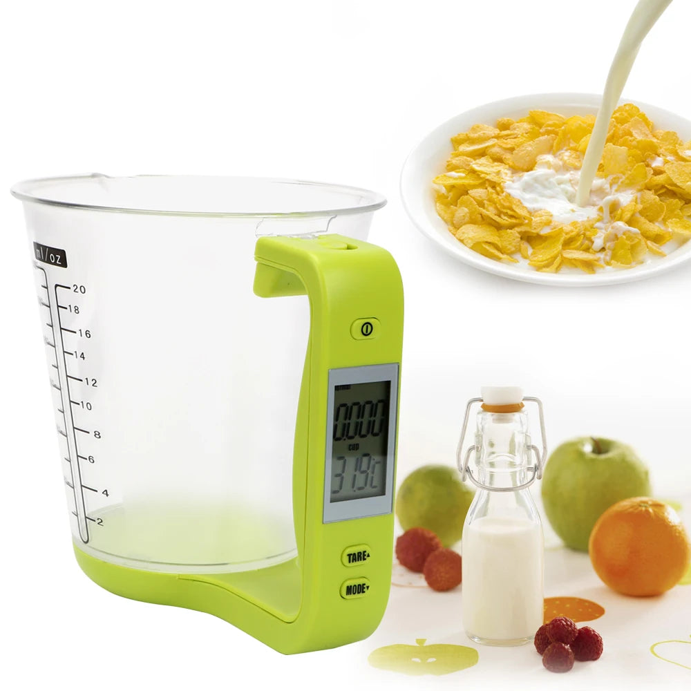 Precision Digital Measuring Cup with LCD Display - Perfect Kitchen Scale for Accurate Temperature Measurement