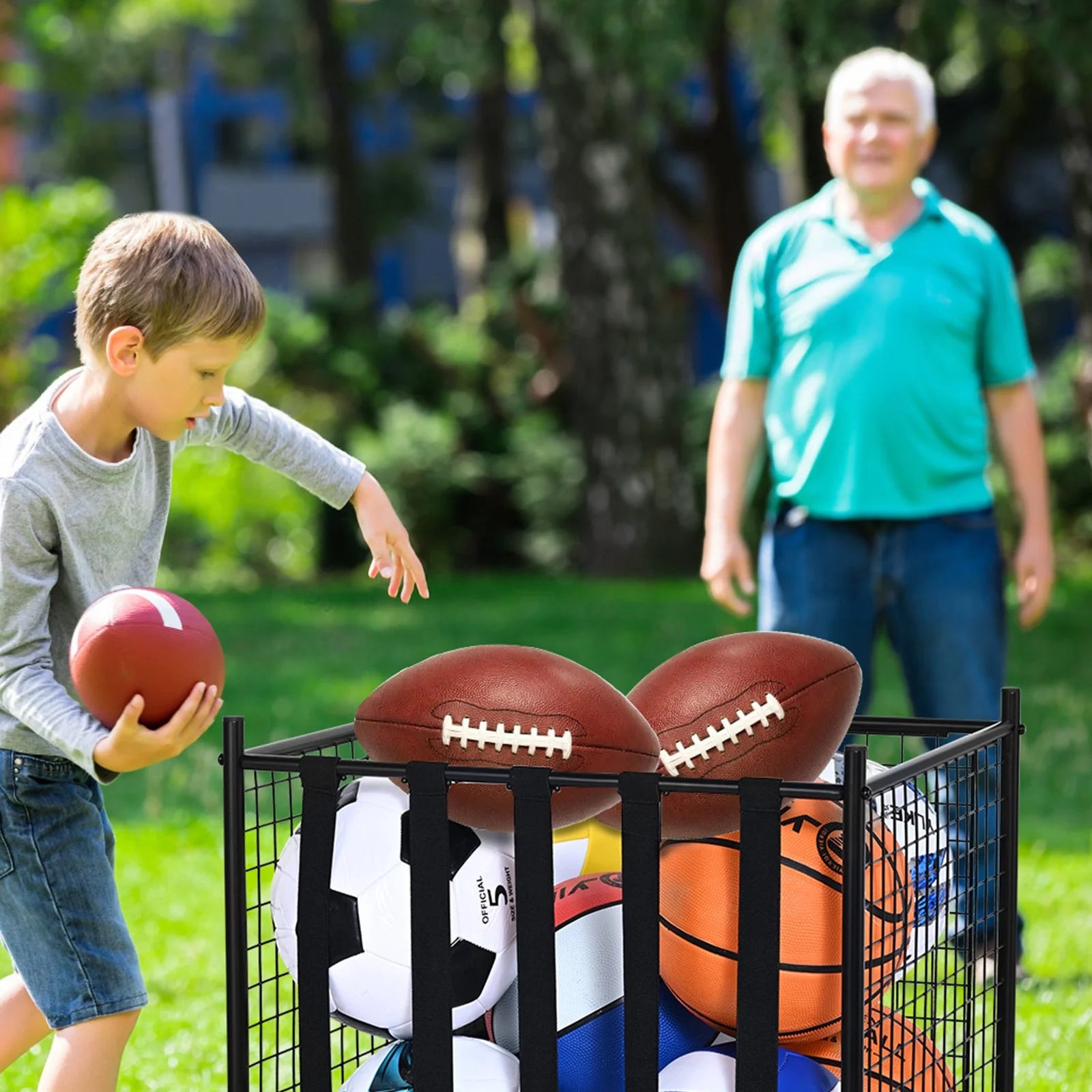 Bouncing Ball Butler: The Ultimate Sports Stuff Stash for Your Gym, Garage, or Playground Shenanigans!