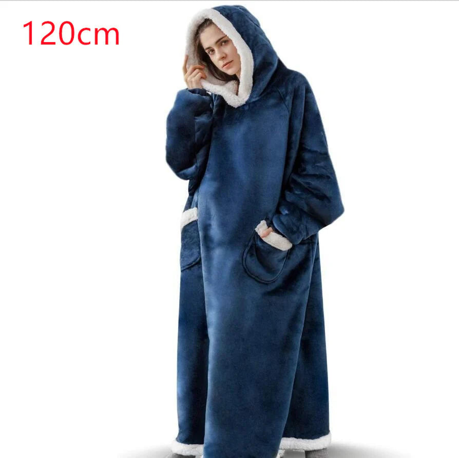 Cozy Oversized Winter Hoodie Blanket with Pockets for Men and Women