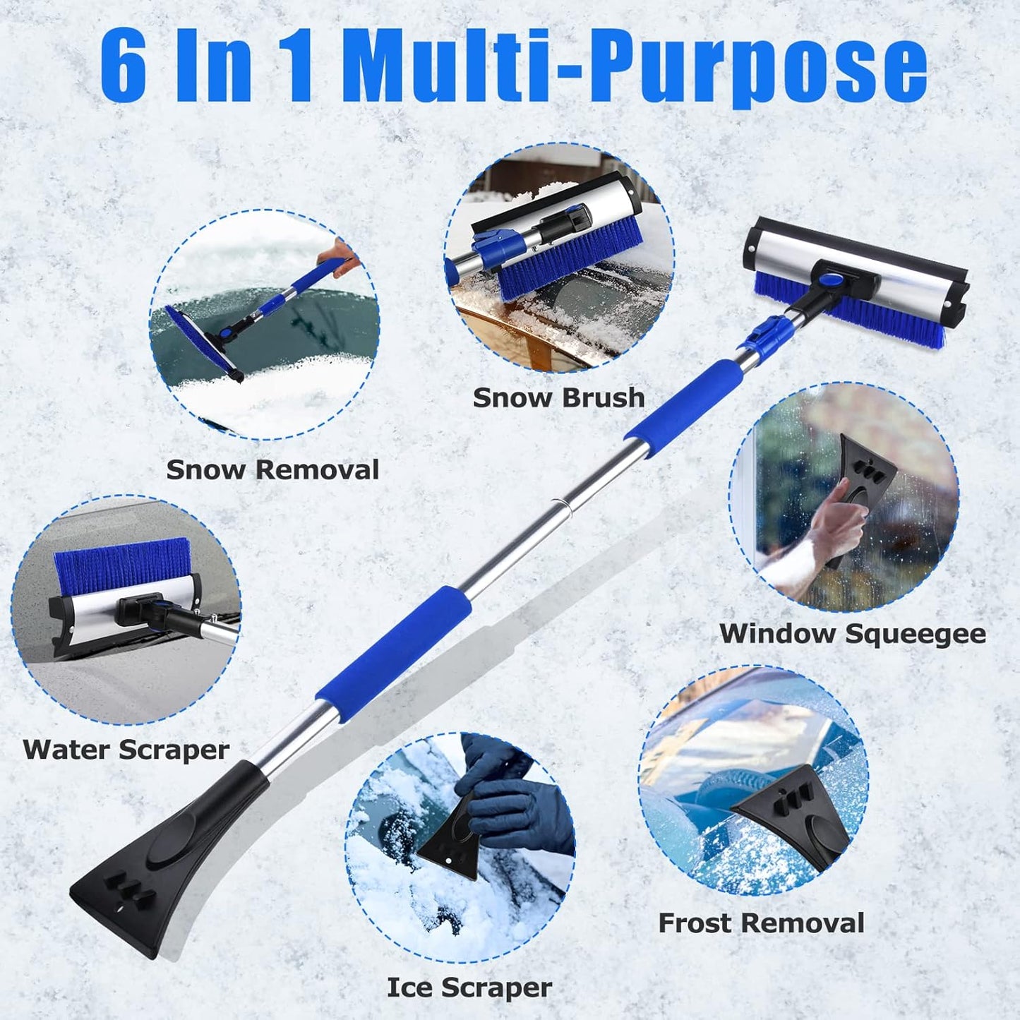 55" Whimsical Ice-Exorcist Wand: Turn Your Car from Winter Wonderland to Summertime Shenanigans with This 6-in-1 Frost-Fighting Wizardry!