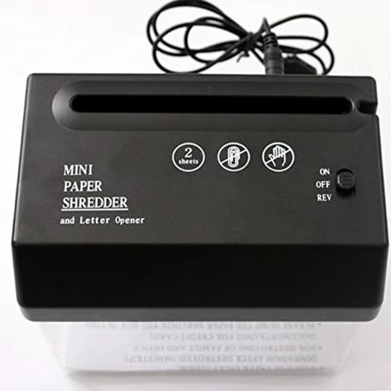 Compact Electric Mini Paper Shredder - USB & Battery Operated for Home & Office Use