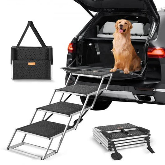 VEVOR Pup-cess Ladder: 4 Steps to Furry Royalty for Car Rides, Supports a Mini Horse!