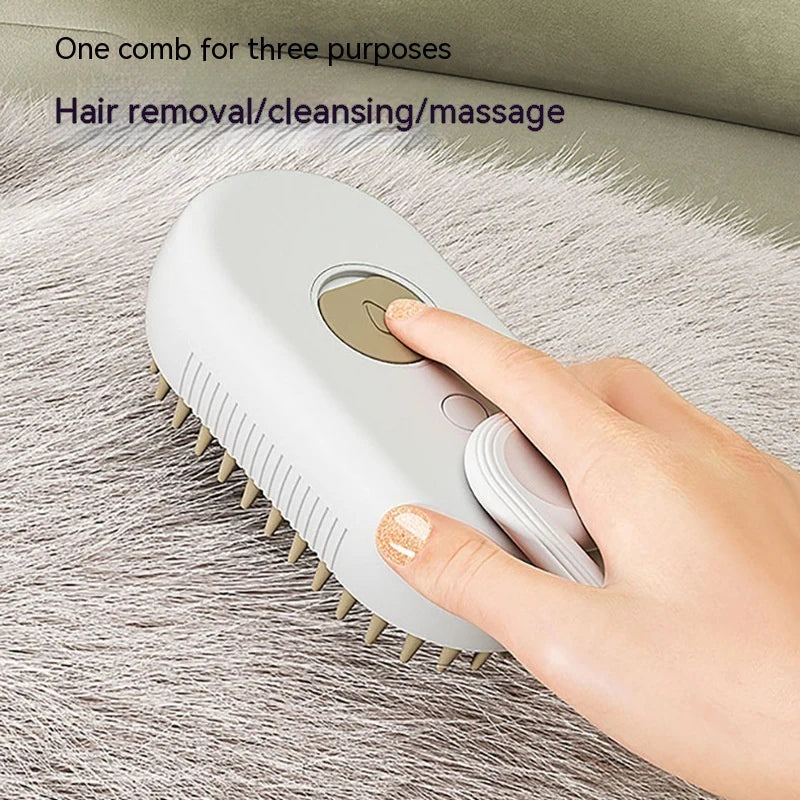 Pamper Your Pets with the Purr-fect 3-in-1 Furry Spa Day Steam Brush!