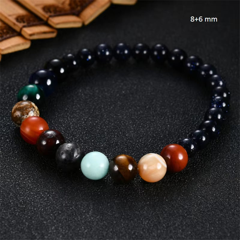 2024 Solar Chakra Bead Bracelet - Natural Stone Universe Jewelry for Men & Women, Perfect Gift for Yoga Enthusiasts