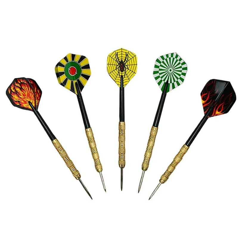 Professional Steel Tip Darts Set - 5 Sets (15 Pcs) with Slim Barrel and Dart Flights