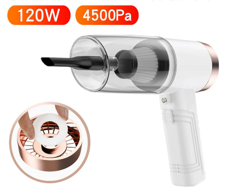 Powerful Mini Car Vacuum Cleaner - Dual Purpose for Ultimate Cleanliness