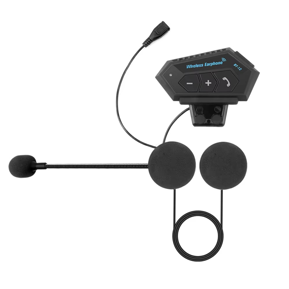 Wireless Motorcycle Helmet Headset - Hands-Free Call Kit & Waterproof Stereo Music Player with Anti-Interference Technology