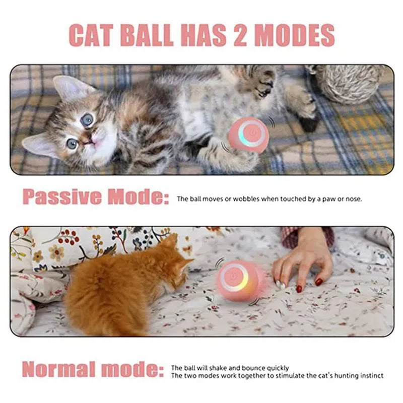 Interactive 4.3Cm Smart Rolling Ball - Automatic Electric Toy for Cats and Dogs