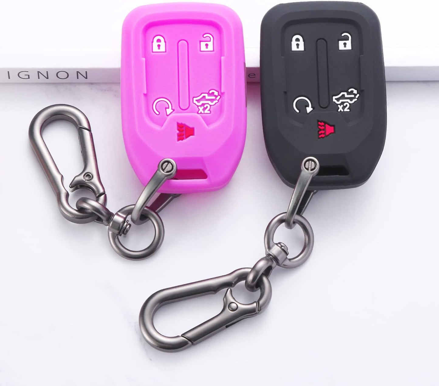 Key Fob Couture: 2PCS Silicone Superheroes for Your Chevy & GMC - Guarding Your Keys Like They're Top-Secret Spy Gear!