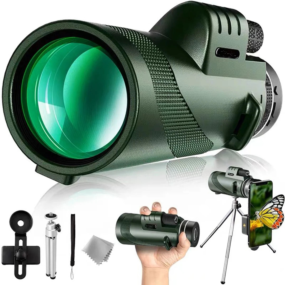 Discover Nature Up Close with 80x100 HD Long-Range Binoculars - Includes Smartphone Stand & Tripod for Ultimate Outdoor Experience