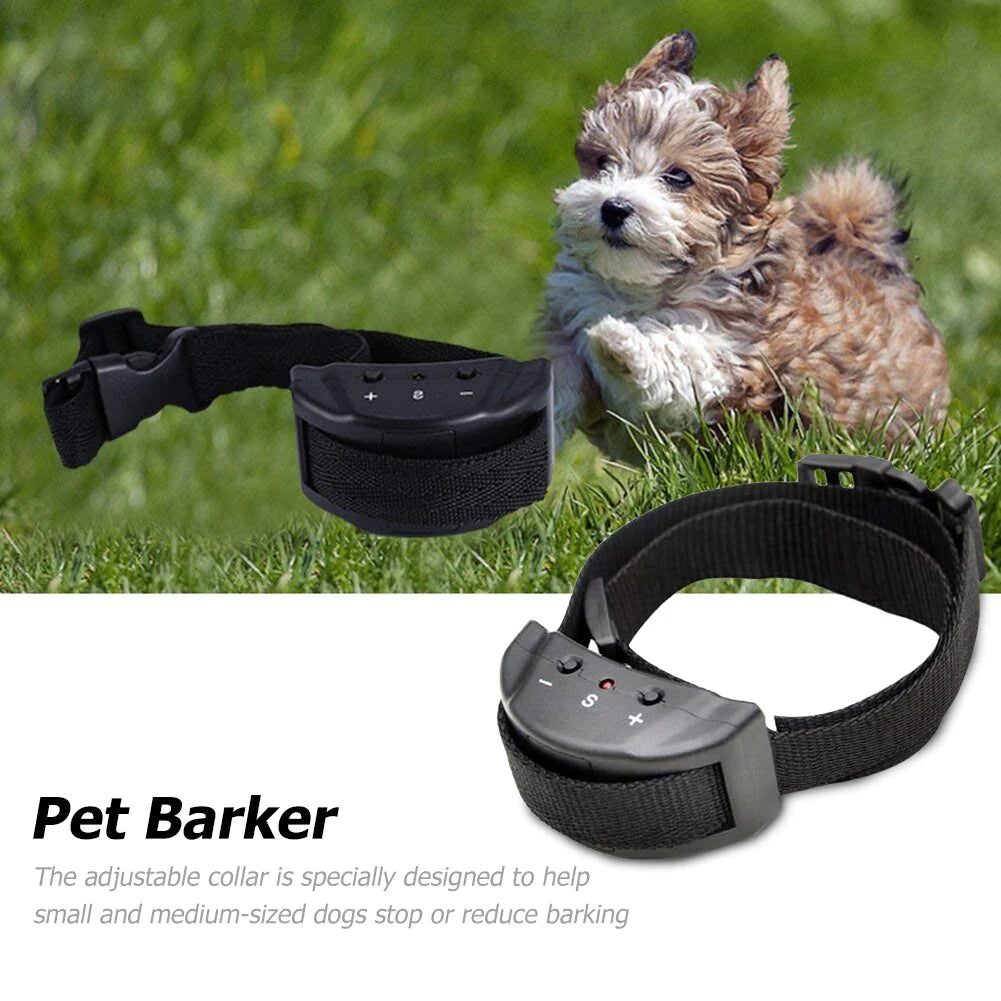 No-Bark Shock Control Collar - Adjustable Fit for All Dog Sizes: Large, Medium & Small