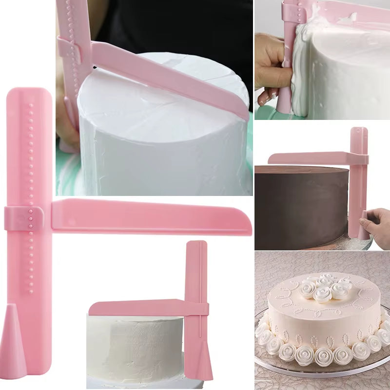 Adjustable Cake Scraper & Smoother - Perfect Fondant Spatula for Leveling Cream & Edges in DIY Baking