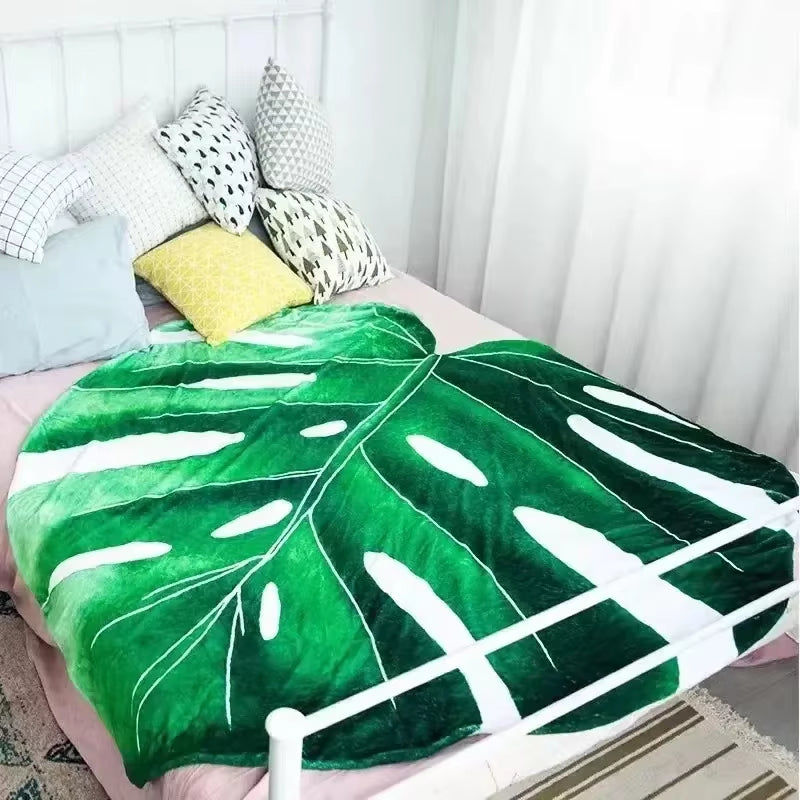 Super Soft Giant Gloriosum Leaf Blanket - Cozy Home Decor Throw for Bed & Sofa, Perfect Christmas Gift!