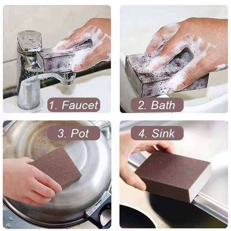 Magic Sponge Eraser Set - Rust Removal & Descaling Cleaning Brushes for Cooktops and Pots - 1/2/4/5/6/8 Pcs