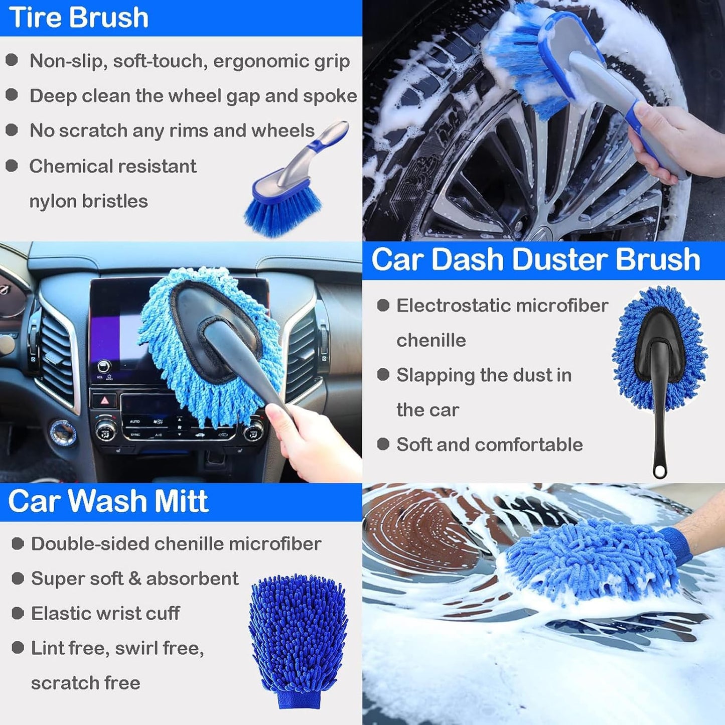 27-Piece Car Spa Party: The "Make My Ride Shine Like a Disco Ball" Brush Bash for Sparkly Clean Whips Inside, Outside, and Under the Wheelie Woohoos!