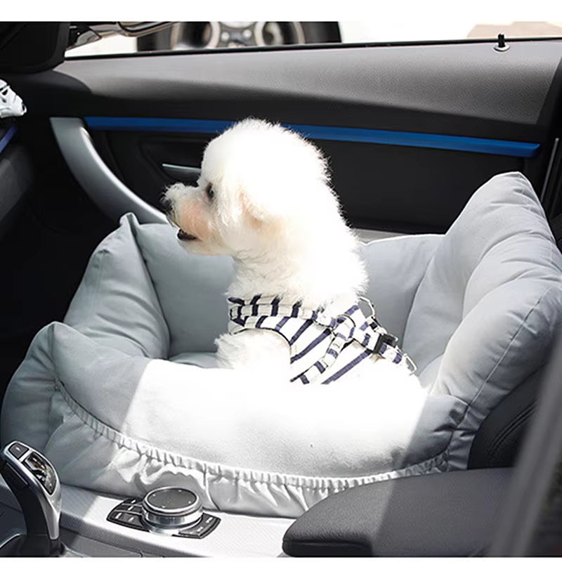 Cozy Dual-Use Teddy Dog Kennel & Car Safety Seat Pad for Small to Medium Dogs - Washable & Warm for Winter