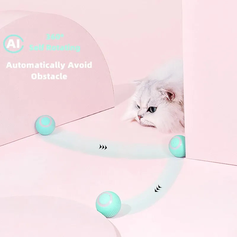 Feline Funball: The Purr-fect Automatic Rolling Playtime Wonder for Your Lazy Kitty!