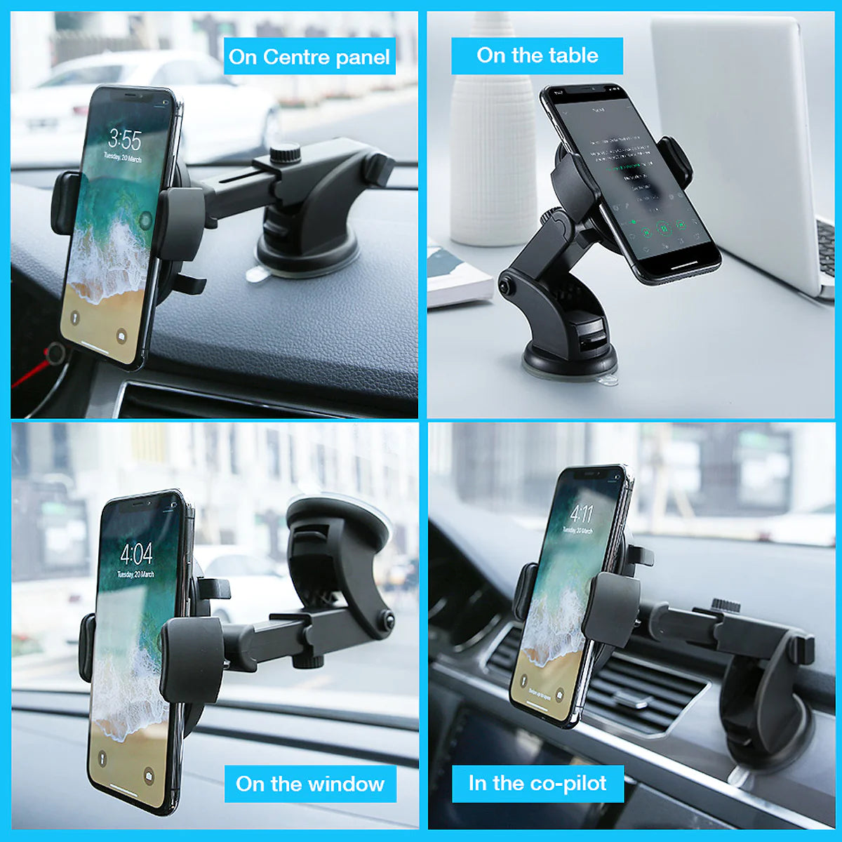 Telescopic Car Phone Holder with Suction Cup - Ultimate Dashboard Convenience