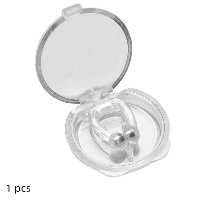 Magnetic Snore Stopper Ring - Silicone Nasal Dilators for Easy Breathing - 1/2/4 Pcs with Travel Case - Stop Snoring Device