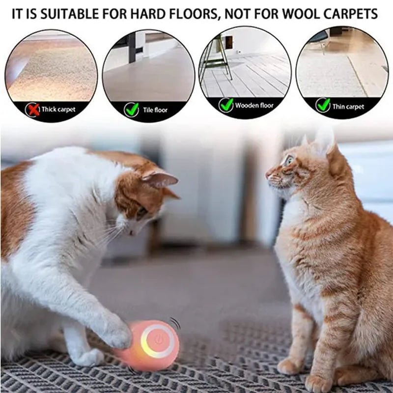 Interactive 4.3Cm Smart Rolling Ball - Automatic Electric Toy for Cats and Dogs