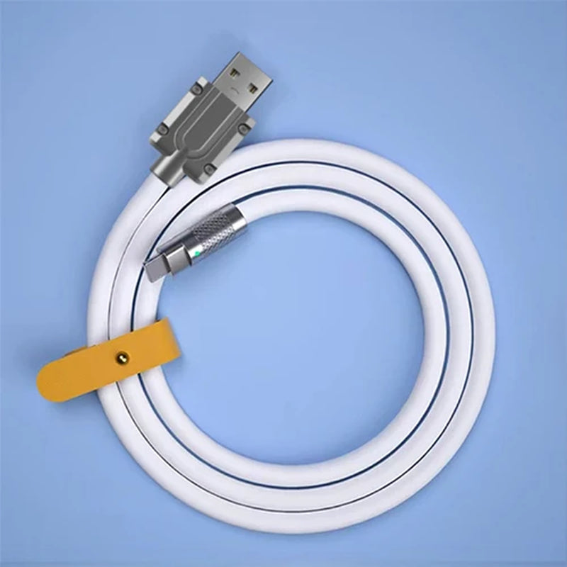 120W Super Fast Charge Liquid Silicone Type-C Cable - 1M for Xiaomi, Huawei, Samsung - Durable Zinc USB Data Line