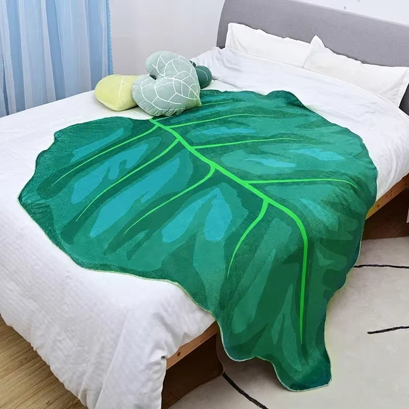 Super Soft Giant Gloriosum Leaf Blanket - Cozy Home Decor Throw for Bed & Sofa, Perfect Christmas Gift!