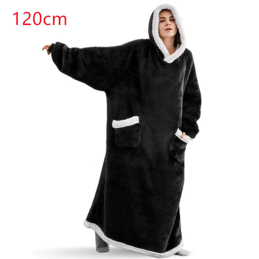 Cozy Oversized Winter Hoodie Blanket with Pockets for Men and Women