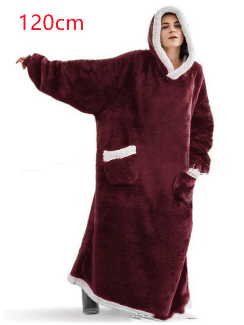 Cozy Oversized Winter Hoodie Blanket with Pockets for Men and Women