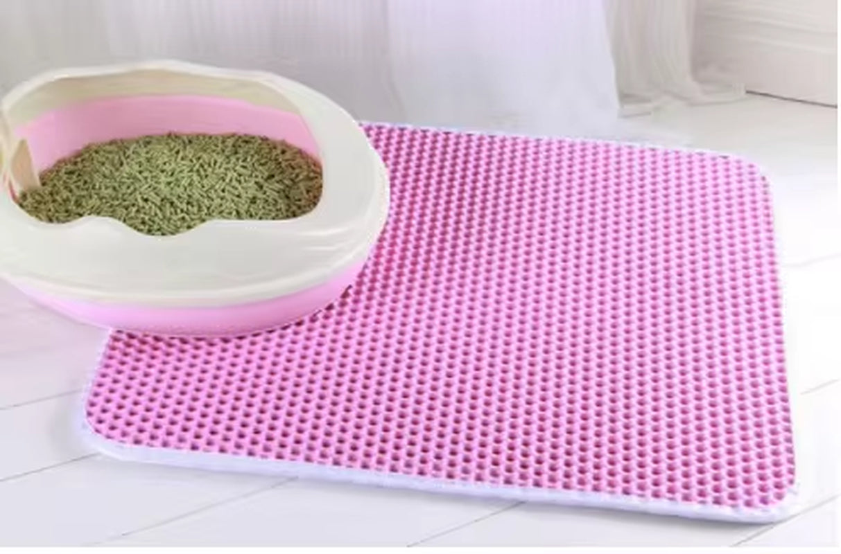 Double Layer Waterproof Cat Litter Mat - Non-Slip, Washable, and Easy to Clean with Bonus Gift!