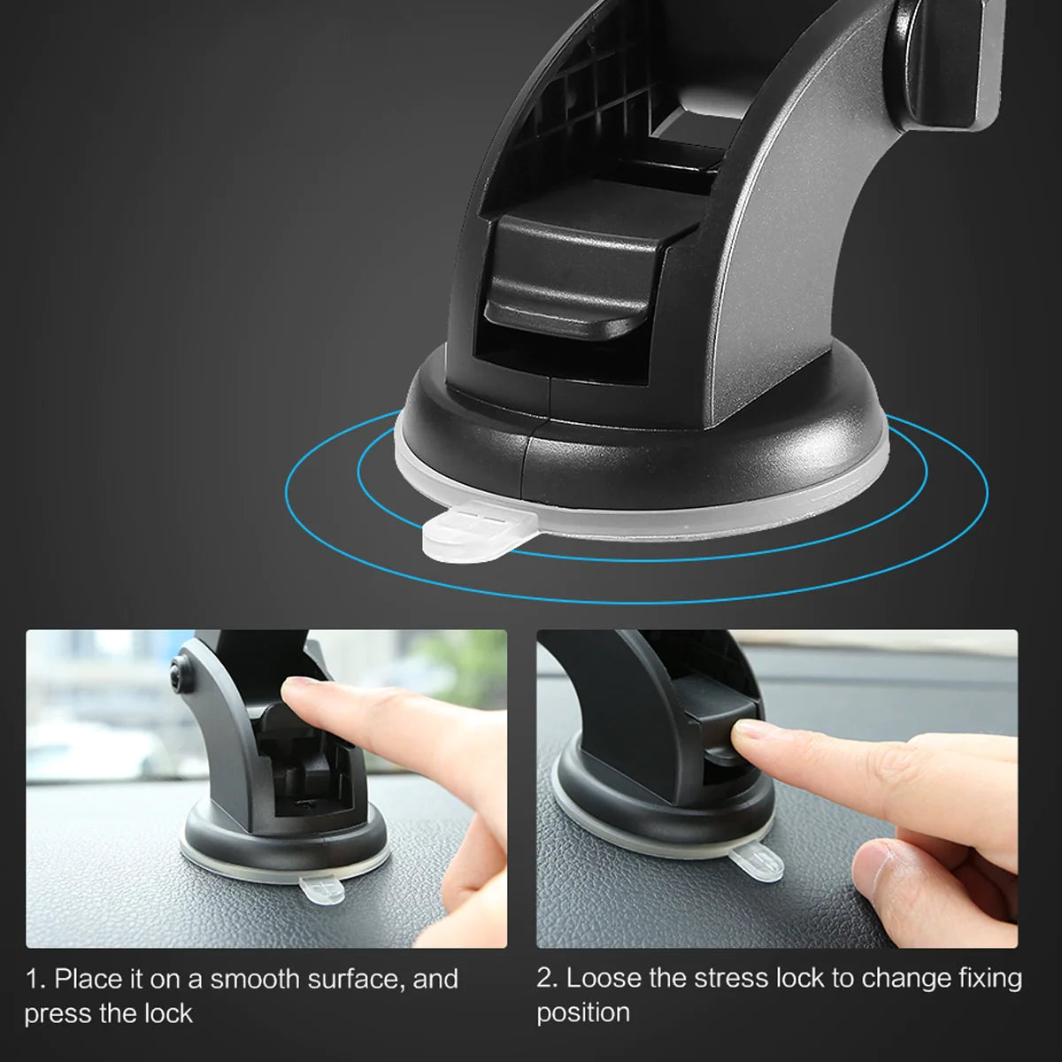 Telescopic Car Phone Holder with Suction Cup - Ultimate Dashboard Convenience