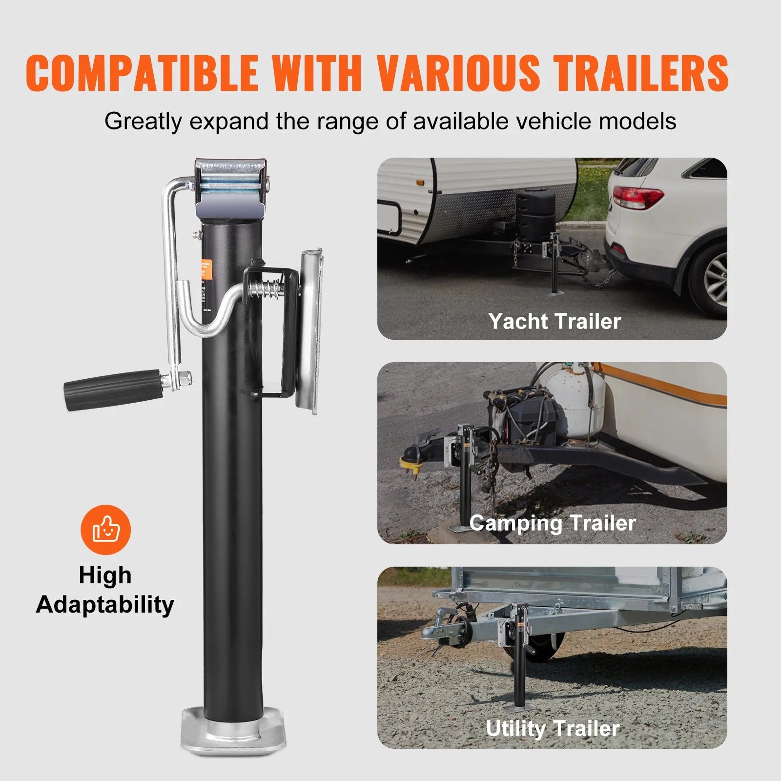 VEVOR's Regal Trailer Jack - Because Your RV Needs a Lift That's Fit for a King, 2500 Lbs of Hoisting Muscle and a Crown!