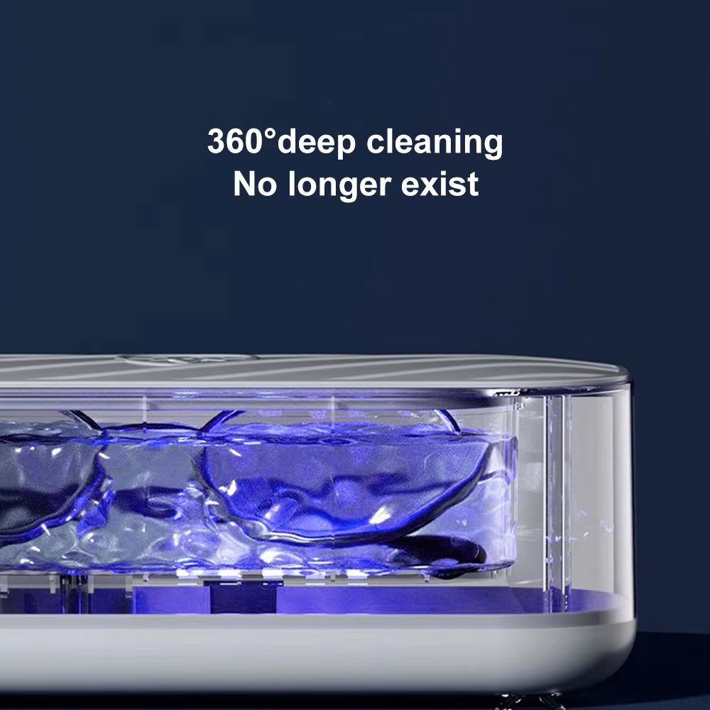 Portable Ultrasonic Jewelry Cleaner - USB Rechargeable Automatic Washing Machine for Glasses, Watches, and Necklaces