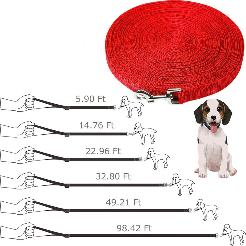 Ultimate Dog Training Leash - Long Obedience Recall Lead (6 to 100 FT Options)