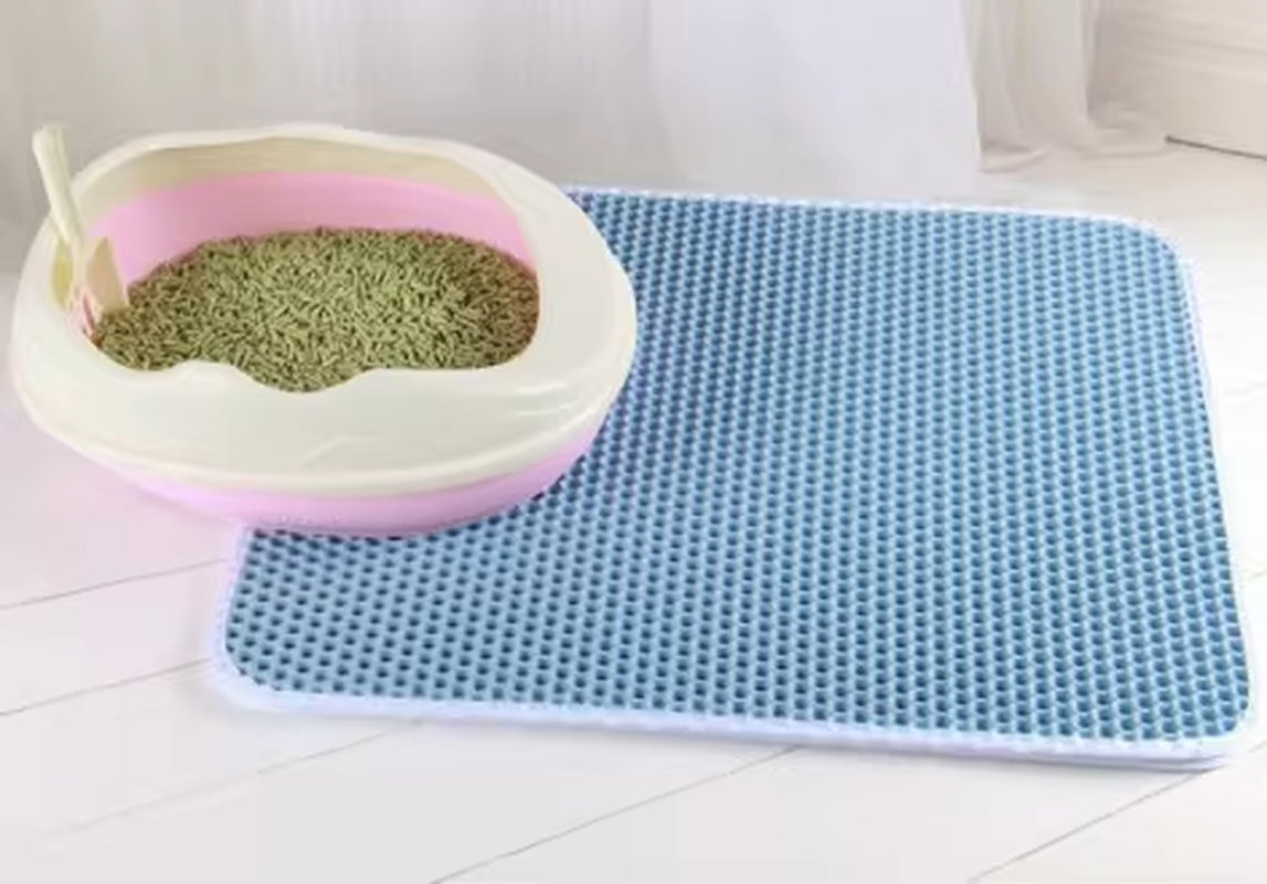 Double Layer Waterproof Cat Litter Mat - Non-Slip, Washable, and Easy to Clean with Bonus Gift!