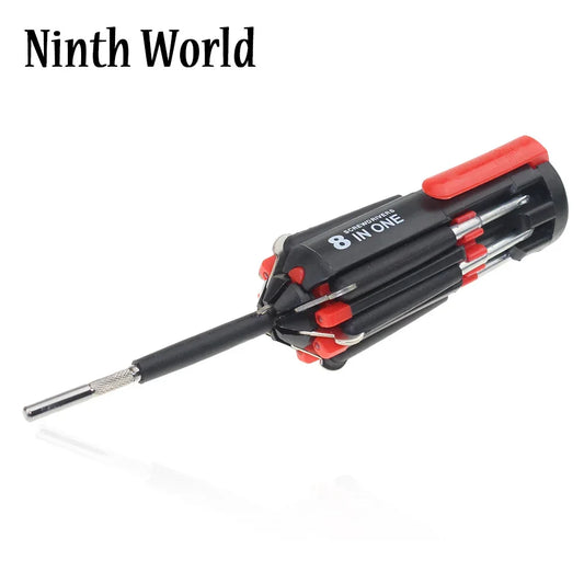 8-in-1 Precision Screwdriver Set with LED Light - Versatile Folding Multitool for Household Repairs and Garage Projects