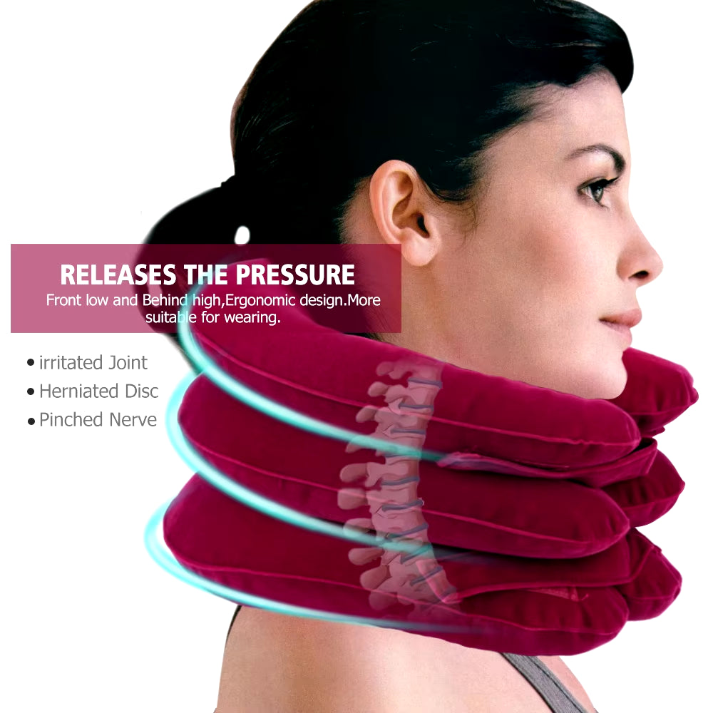 Ultimate Cervical Neck Traction Device - Inflatable Neck Stretcher for Chronic Pain Relief & Shoulder Alignment at Home