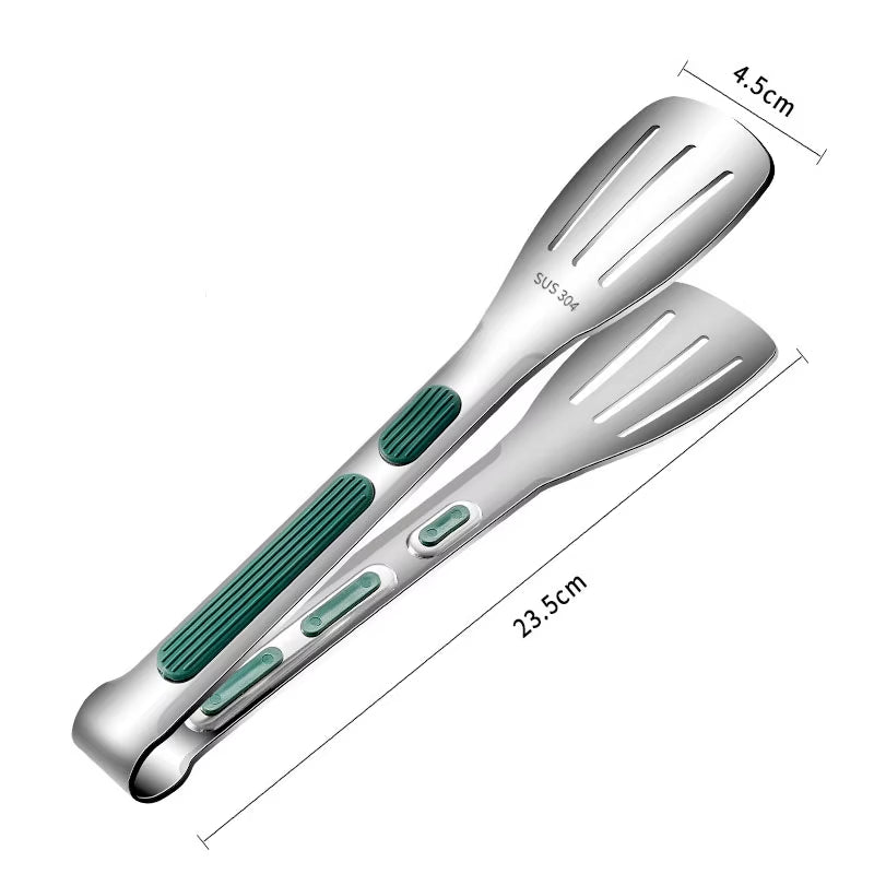 Multifunctional Stainless Steel Tongs - Perfect for Steak, BBQ, Pancakes, Pizza, Fish & More!