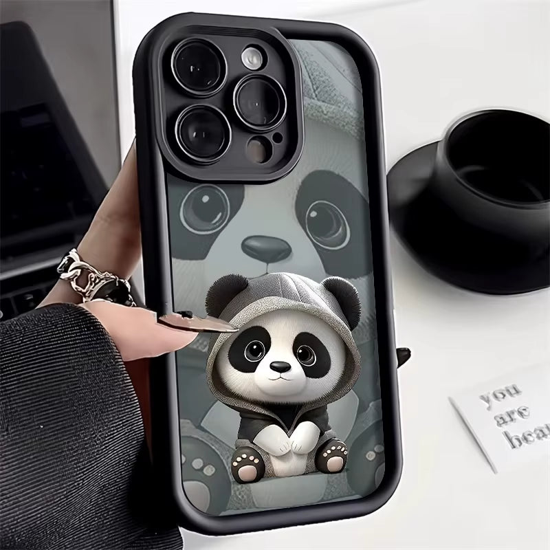 Panda-mania! Shockproof Silicone Phone Case for Your Wild Side – Fits iPhone 11 to SE in Adorable Style!