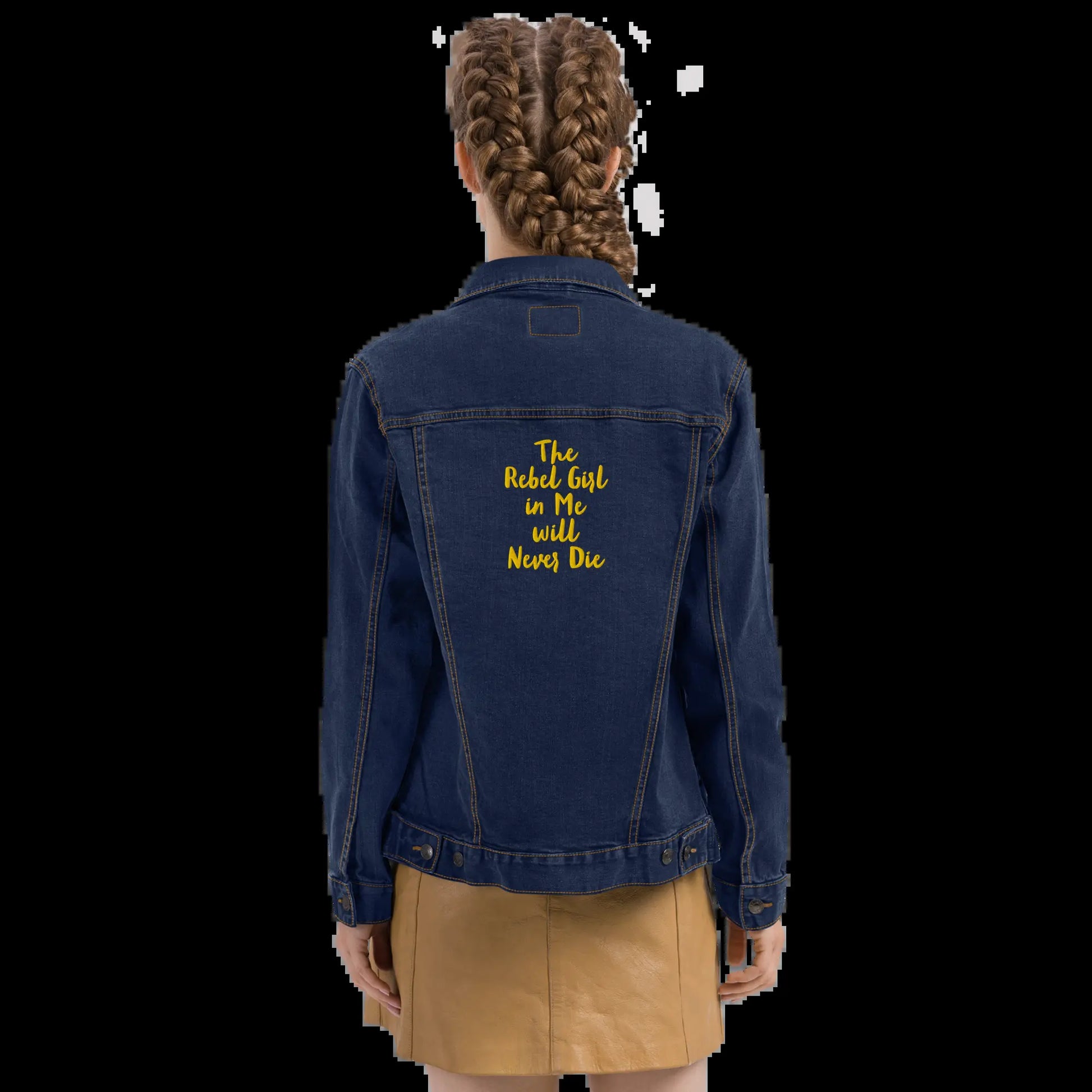 Rebel Denim Jacket with Luxe Gold Threading - Embrace Your Inner Nonconformist!