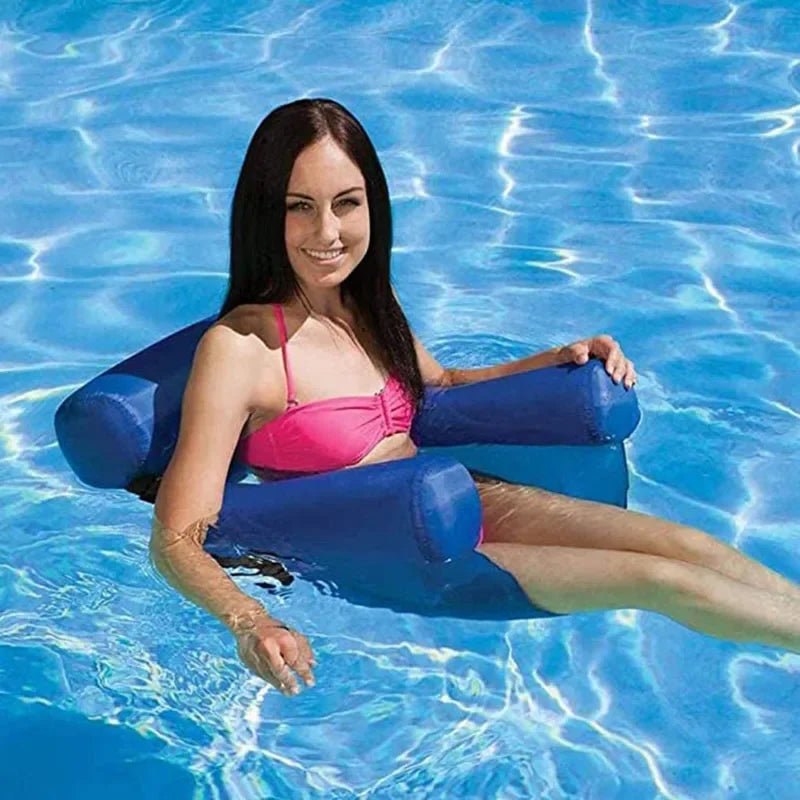 Ultimate PVC Inflatable Floating Hammock - Summer Water Lounger for Pool & Beach Fun!