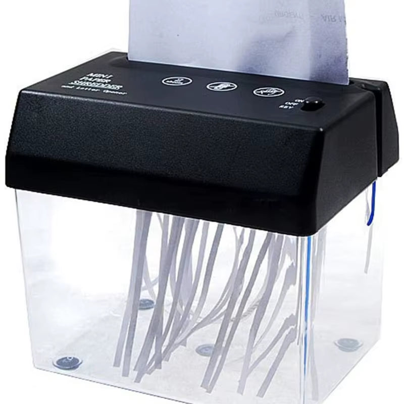 Compact Electric Mini Paper Shredder - USB & Battery Operated for Home & Office Use