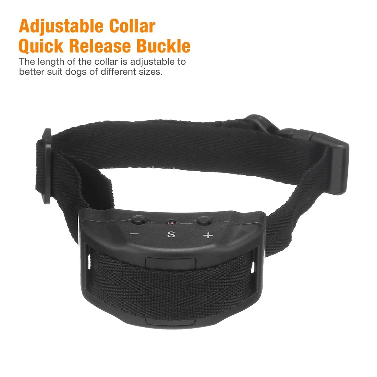 No-Bark Shock Control Collar - Adjustable Fit for All Dog Sizes: Large, Medium & Small