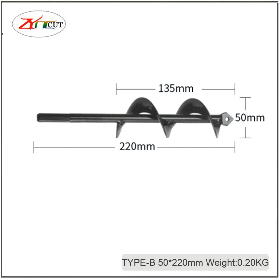 Drillforce Spiral Drill Bit Auger for Effortless Garden Planting and Post Hole Digging