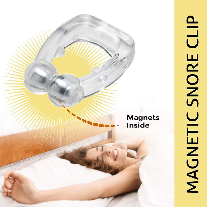 Magnetic Snore Stopper Ring - Silicone Nasal Dilators for Easy Breathing - 1/2/4 Pcs with Travel Case - Stop Snoring Device