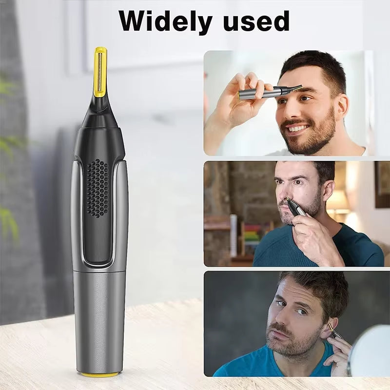 Rechargeable Waterproof Electric Nose and Ear Hair Trimmer for Men - Easy to Use and Safe Face Care Solution