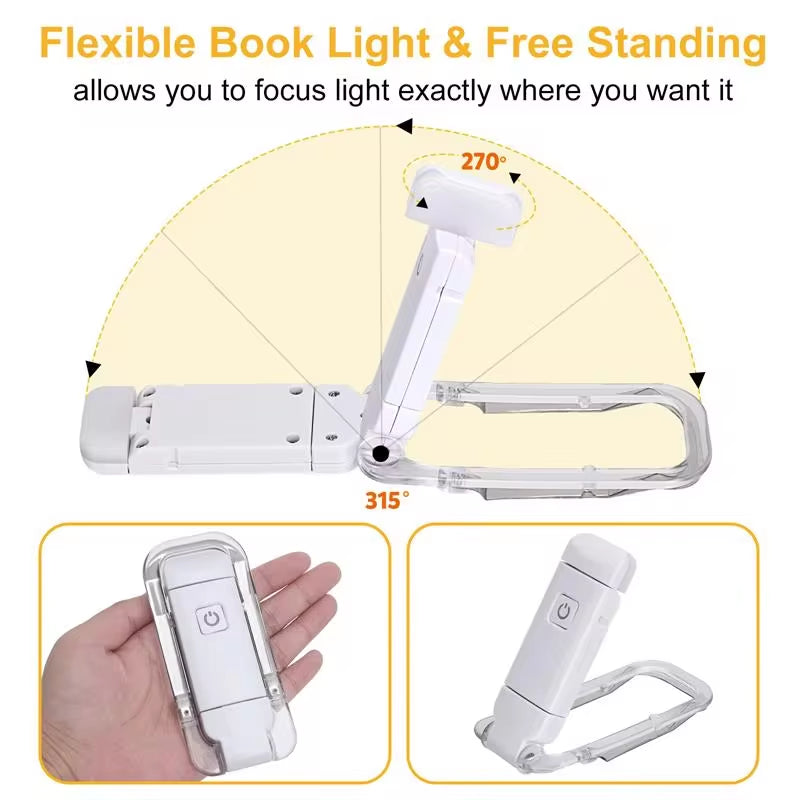 Rechargeable LED Book Light - Eye Protection Clip-On Night Lamp for Reading and Study