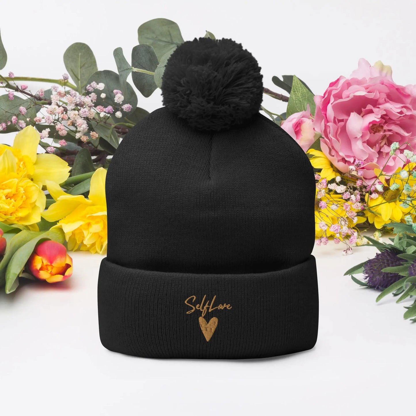 Hug Your Head: The Pom-Pom Hat That Can't Stop Loving Itself!