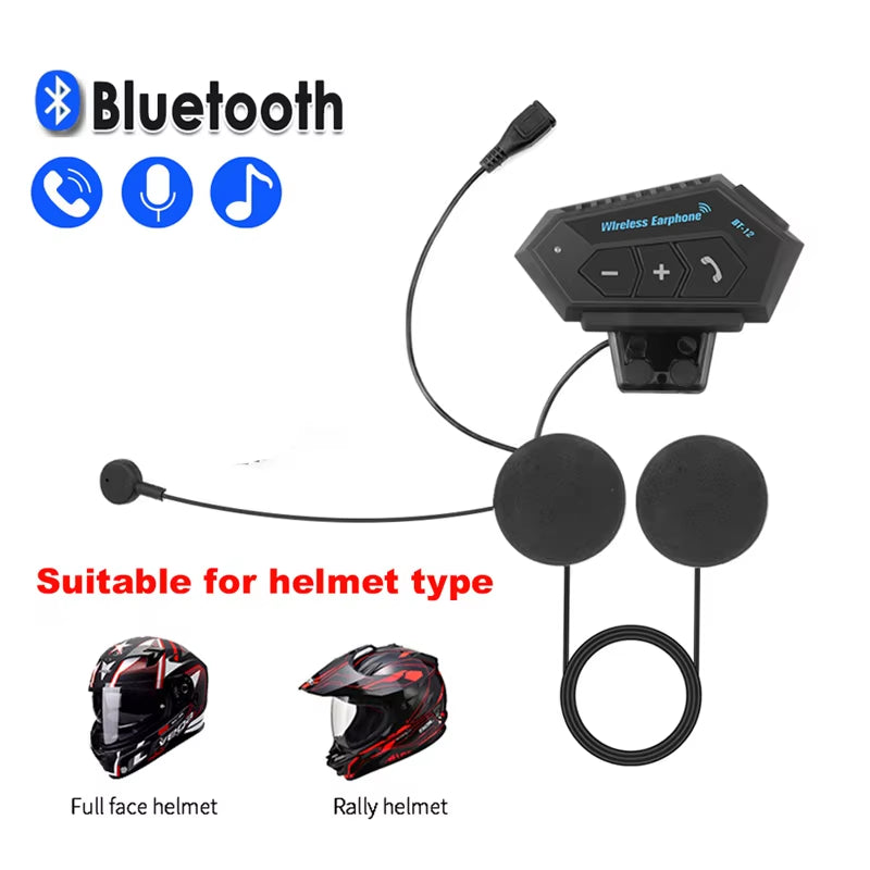 Wireless Motorcycle Helmet Headset - Hands-Free Call Kit & Waterproof Stereo Music Player with Anti-Interference Technology